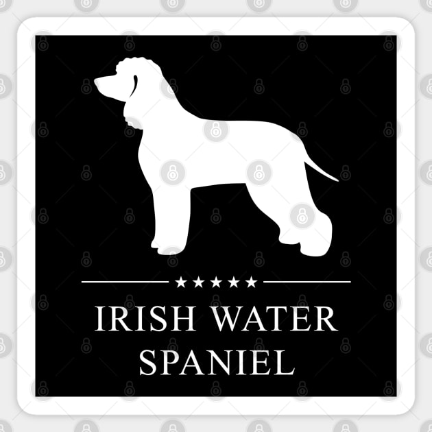 Irish Water Spaniel Dog White Silhouette Sticker by millersye